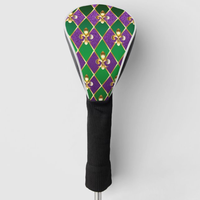 Jewelry Background Mardi Gras Golf Head Cover (Front)