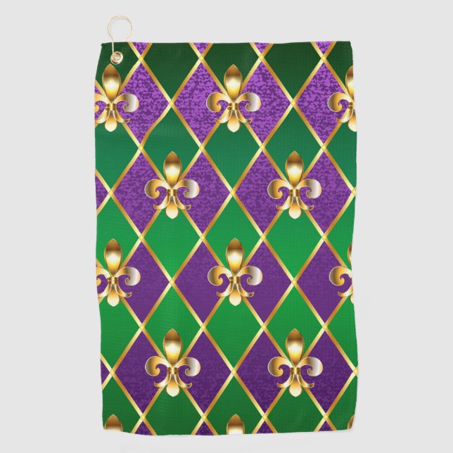 Jewelry Background Mardi Gras Golf Towel (Front)