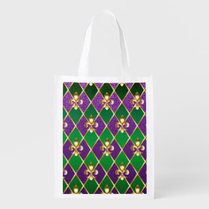 Jewelry Background Mardi Gras Grocery Bag