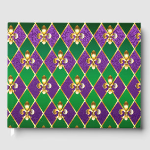 Jewelry Background Mardi Gras Guest Book