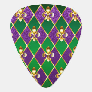 Jewelry Background Mardi Gras Guitar Pick