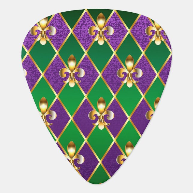 Jewelry Background Mardi Gras Guitar Pick (Front)