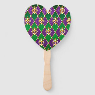 Jewelry Background Mardi Gras Hand Fan