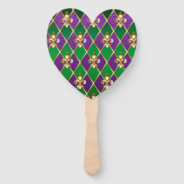 Jewelry Background Mardi Gras Hand Fan (Front)
