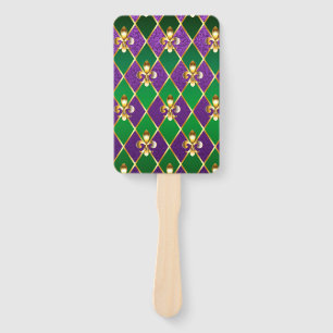 Jewelry Background Mardi Gras Hand Fan
