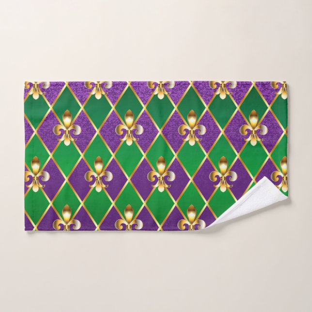 Jewelry Background Mardi Gras Hand Towel (Hand Towel)