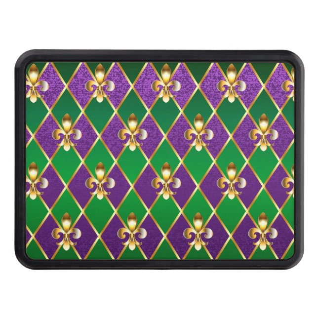 Jewelry Background Mardi Gras Hitch Cover (Front)