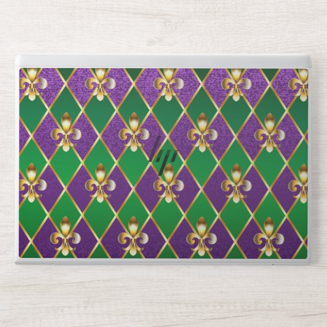 Jewelry Background Mardi Gras HP Laptop Skin (Front)