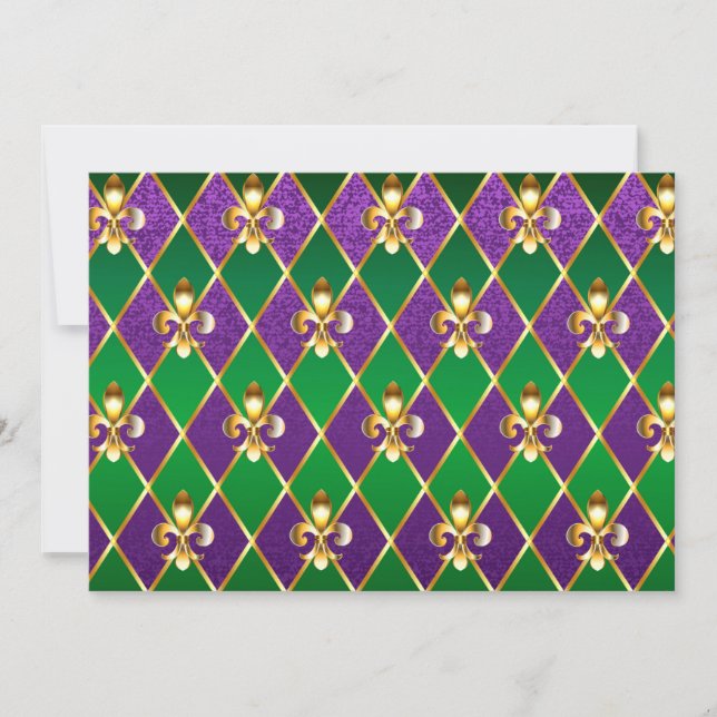 Jewelry Background Mardi Gras Invitation (Front)