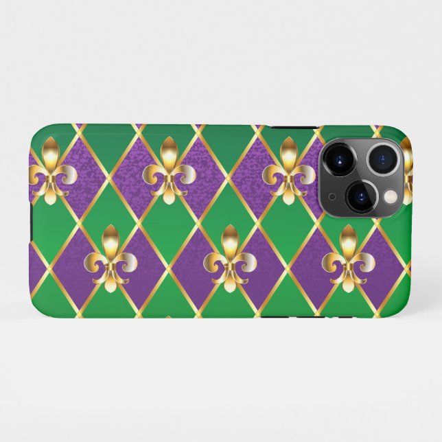 Jewelry Background Mardi Gras iPhone Case (Back Horizontal)