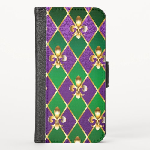 Jewelry Background Mardi Gras iPhone X Wallet Case