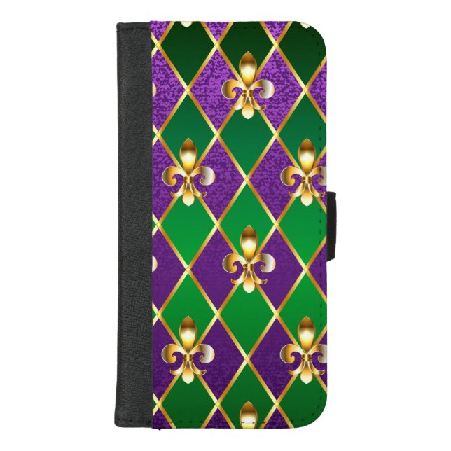 Jewelry Background Mardi Gras iPhone Wallet Case (Front)