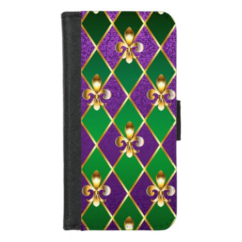 Jewelry Background Mardi Gras iPhone 87 Wallet Case