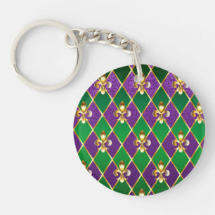 Jewelry Background Mardi Gras Keychain