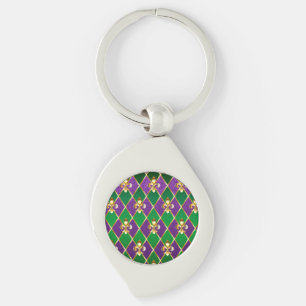 Jewelry Background Mardi Gras Keychain