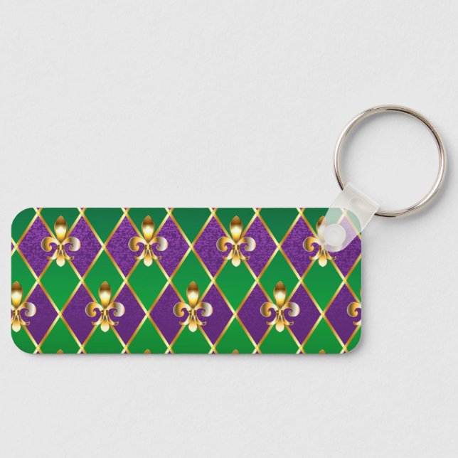 Jewelry Background Mardi Gras Keychain (Front)