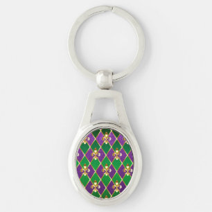 Jewelry Background Mardi Gras Keychain