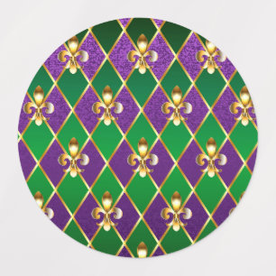 Jewelry Background Mardi Gras Kids' Labels