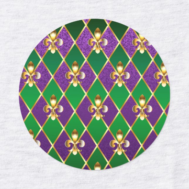 Jewelry Background Mardi Gras Kids' Labels (Design 1)