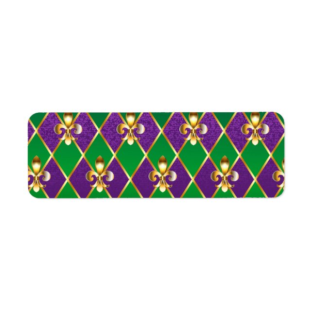 Jewelry Background Mardi Gras Label (Front)