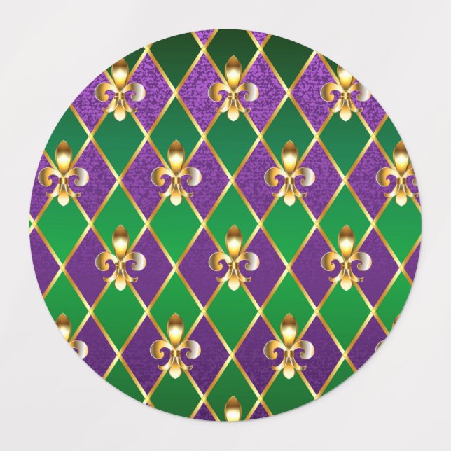 Jewelry Background Mardi Gras Labels (Design 1)