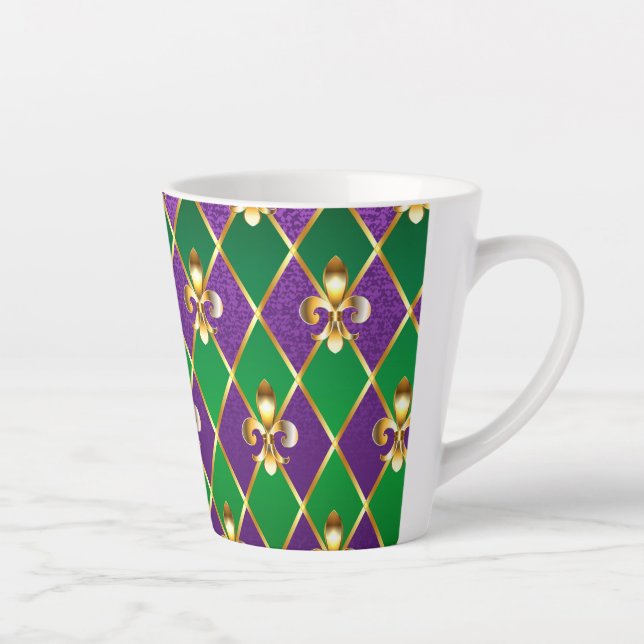 Jewelry Background Mardi Gras Latte Mug (Right)
