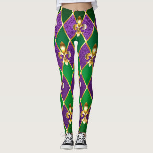 Jewelry Background Mardi Gras Leggings