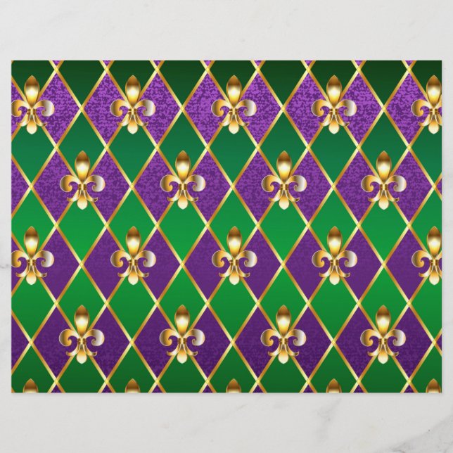 Jewelry Background Mardi Gras Letterhead (Front)