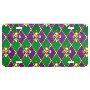 Jewelry Background Mardi Gras License Plate