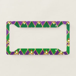 Jewelry Background Mardi Gras License Plate Frame