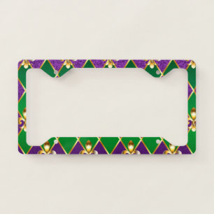 Jewelry Background Mardi Gras License Plate Frame