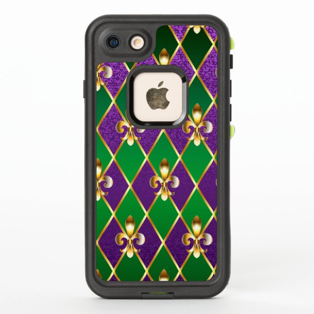 Jewelry Background Mardi Gras LifeProof iPhone Case (Back)