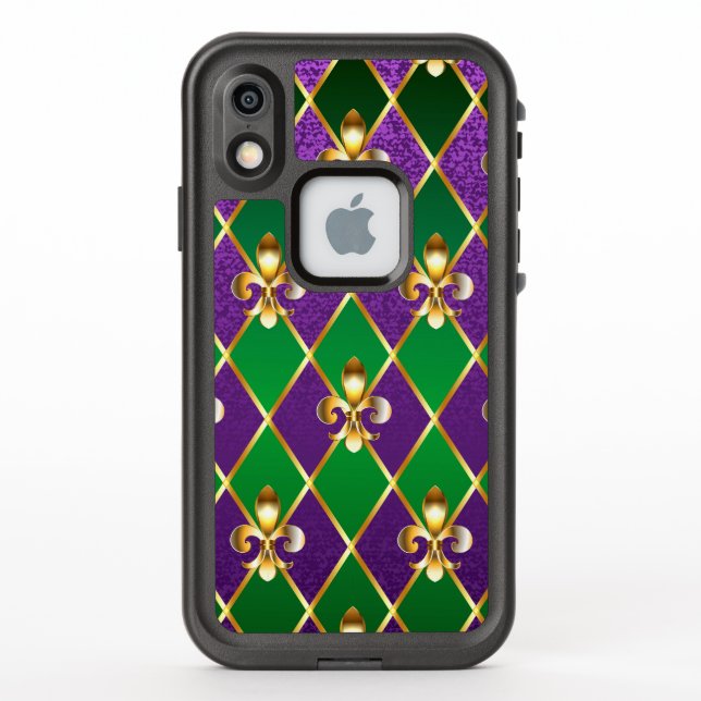 Jewelry Background Mardi Gras LifeProof iPhone Case (Back)