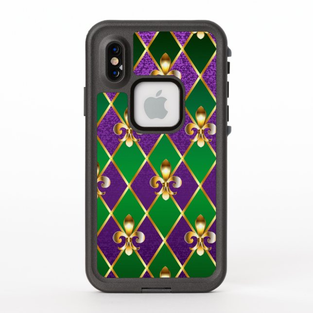 Jewelry Background Mardi Gras LifeProof iPhone Case (Back)