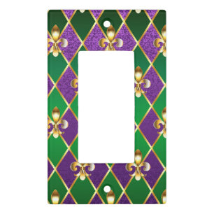 Jewelry Background Mardi Gras Light Switch Cover