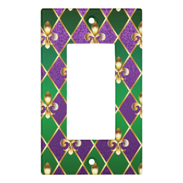 Jewelry Background Mardi Gras Light Switch Cover (Front)