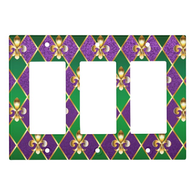 Jewelry Background Mardi Gras Light Switch Cover (Front)