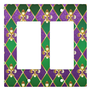 Jewelry Background Mardi Gras Light Switch Cover
