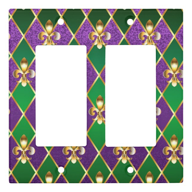 Jewelry Background Mardi Gras Light Switch Cover (Front)
