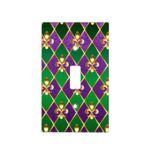 Jewelry Background Mardi Gras Light Switch Cover