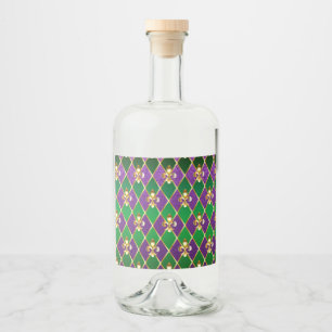 Jewelry Background Mardi Gras Liquor Bottle Label