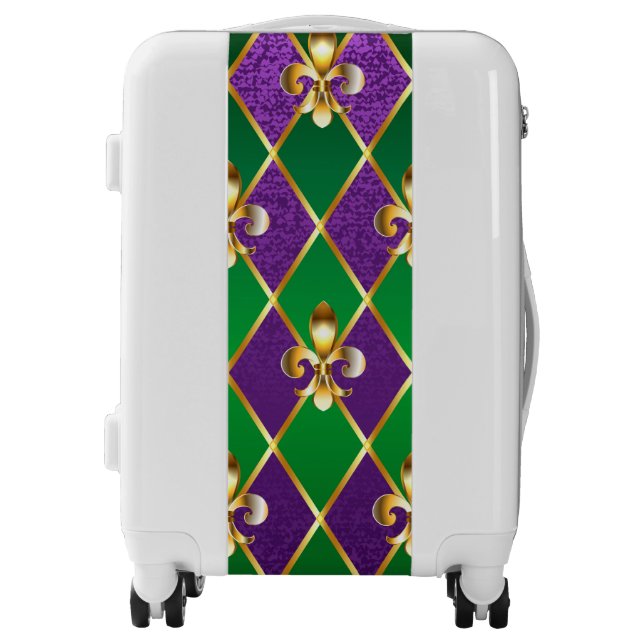 Jewelry Background Mardi Gras Luggage (Front)
