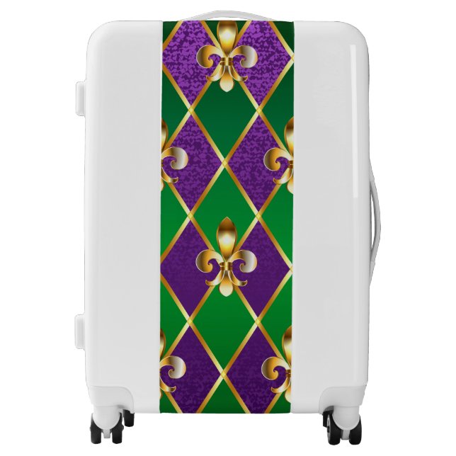 Jewelry Background Mardi Gras Luggage (Front)