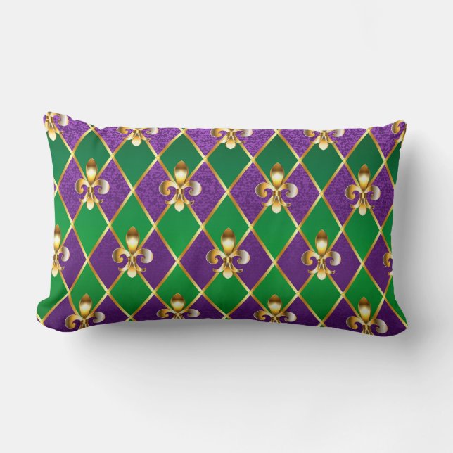Jewelry Background Mardi Gras Lumbar Pillow (Front)