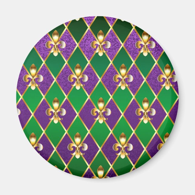 Jewelry Background Mardi Gras Magnet (Front)