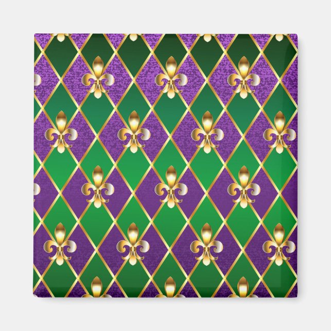 Jewelry Background Mardi Gras Magnet (Front)