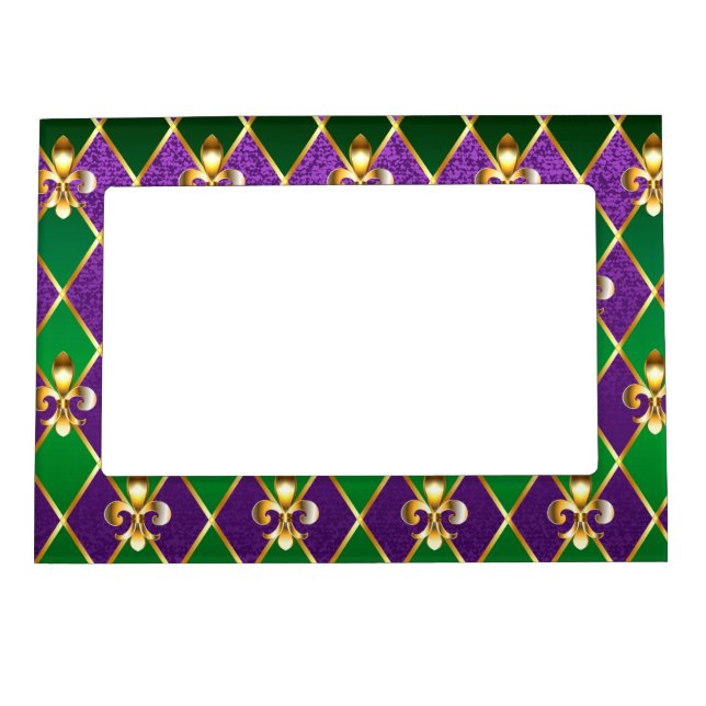 Jewelry Background Mardi Gras Magnetic Frame (Front)