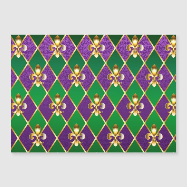 Jewelry Background Mardi Gras Magnetic Invitation (Front)