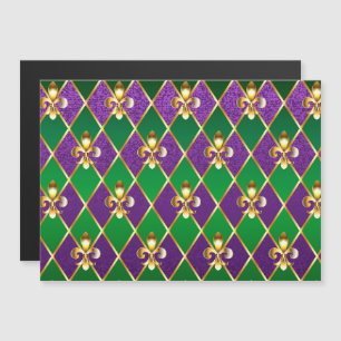 Jewelry Background Mardi Gras Magnetic Invitation