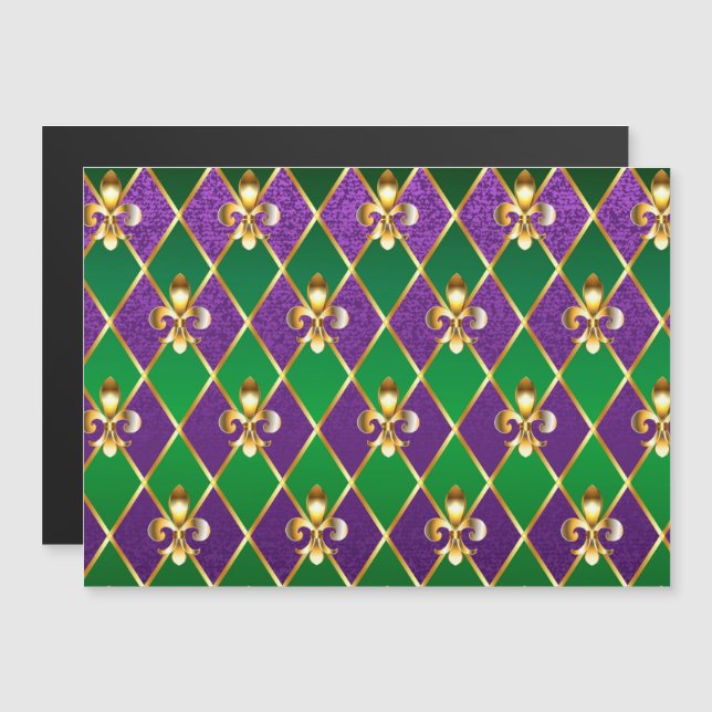 Jewelry Background Mardi Gras Magnetic Invitation (Front/Back)
